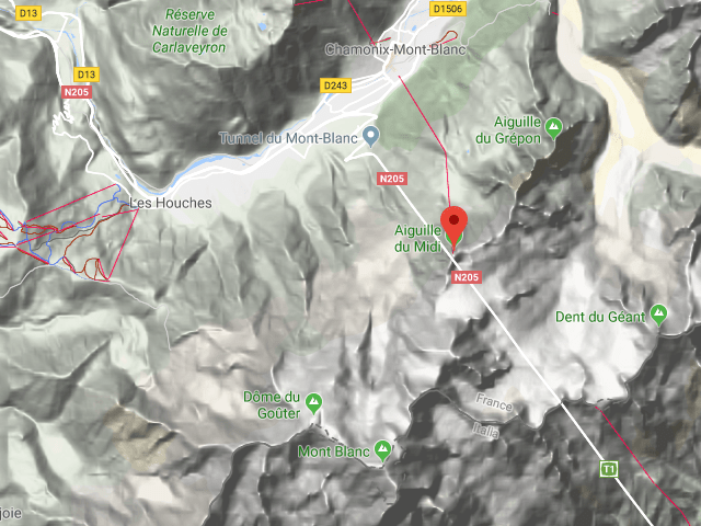 Aiguille du Midi Bölge Haritası