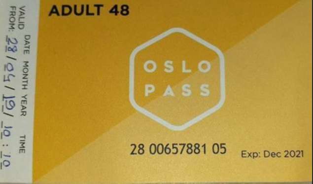 Oslo Ulaşım Sistemi 2 Günlük Oslo Pass Kartı