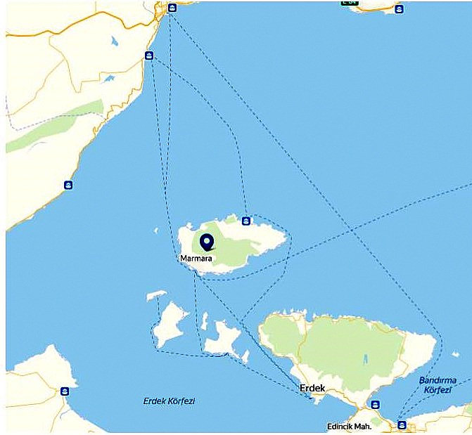Marmara Adası'na Ulaşım Haritası