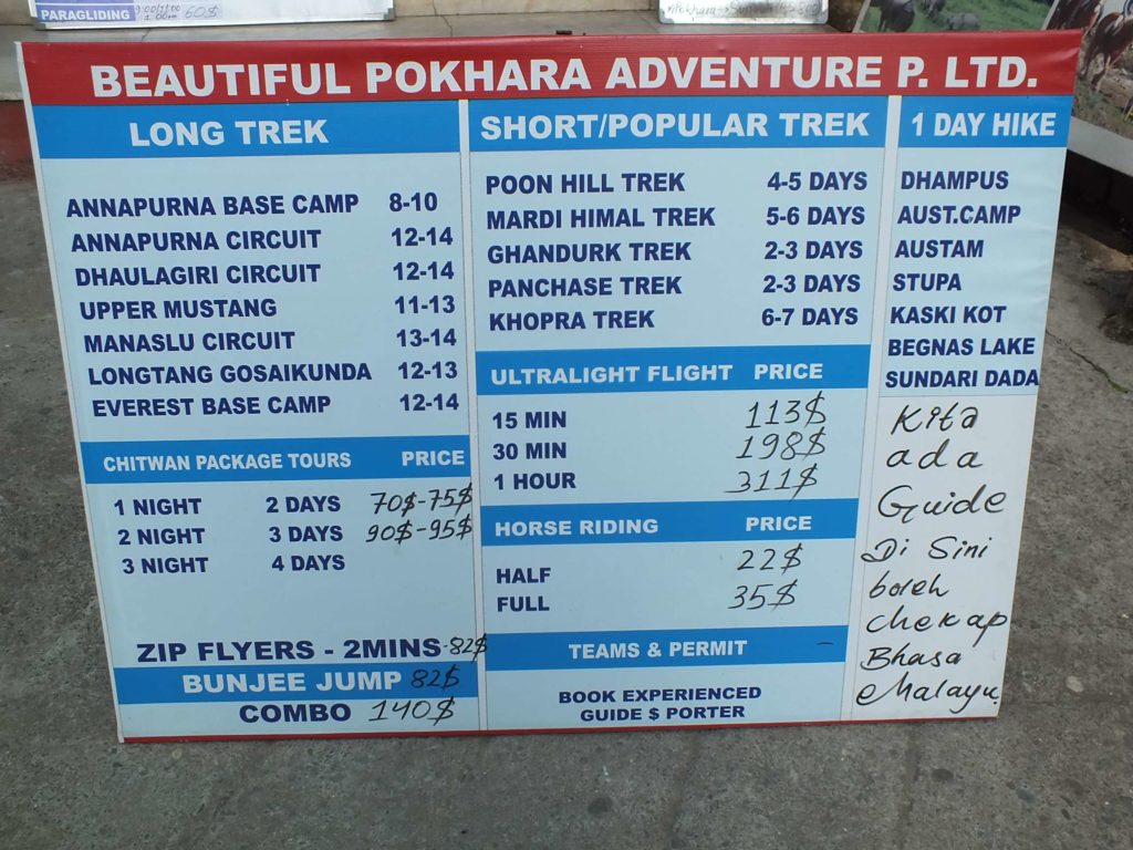 Pokhara Trekking Rota Süre ve Ücretleri