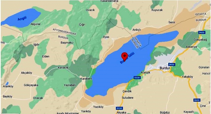 Burdur Gölü Haritası